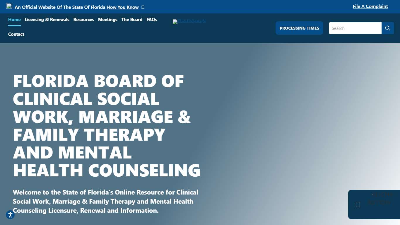 Homepage - Florida Board of Clinical Social Work, Marriage & Family Therapy and Mental Health Counseling
